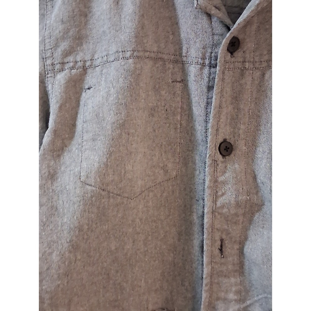 Comune Mens Gray Heather Long Sleeve Button Down Shirt Single Pocket Size M